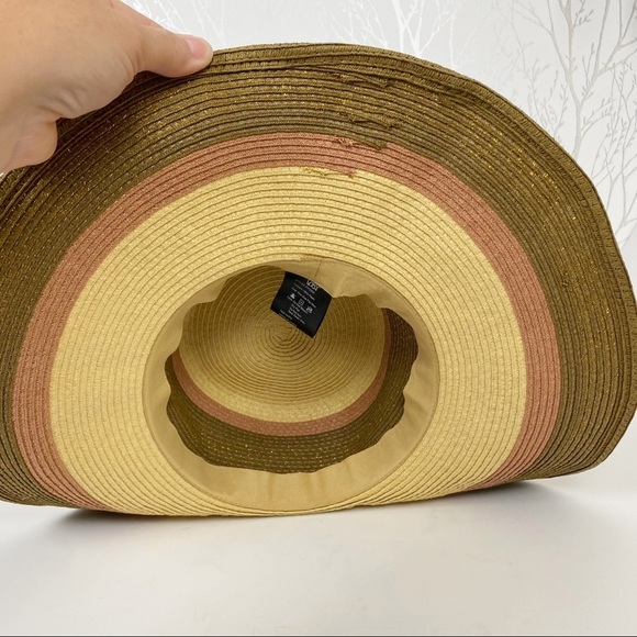 D&Y Wide Brim Sun Hat Woven 100% Paper Raffia Boho Beach Day - Picture 9 of 12